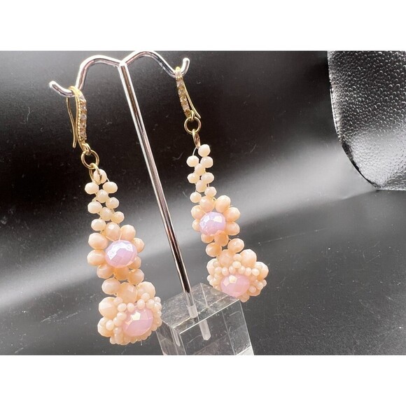 PINK Beaded Earrings - Picture 1 of 1
